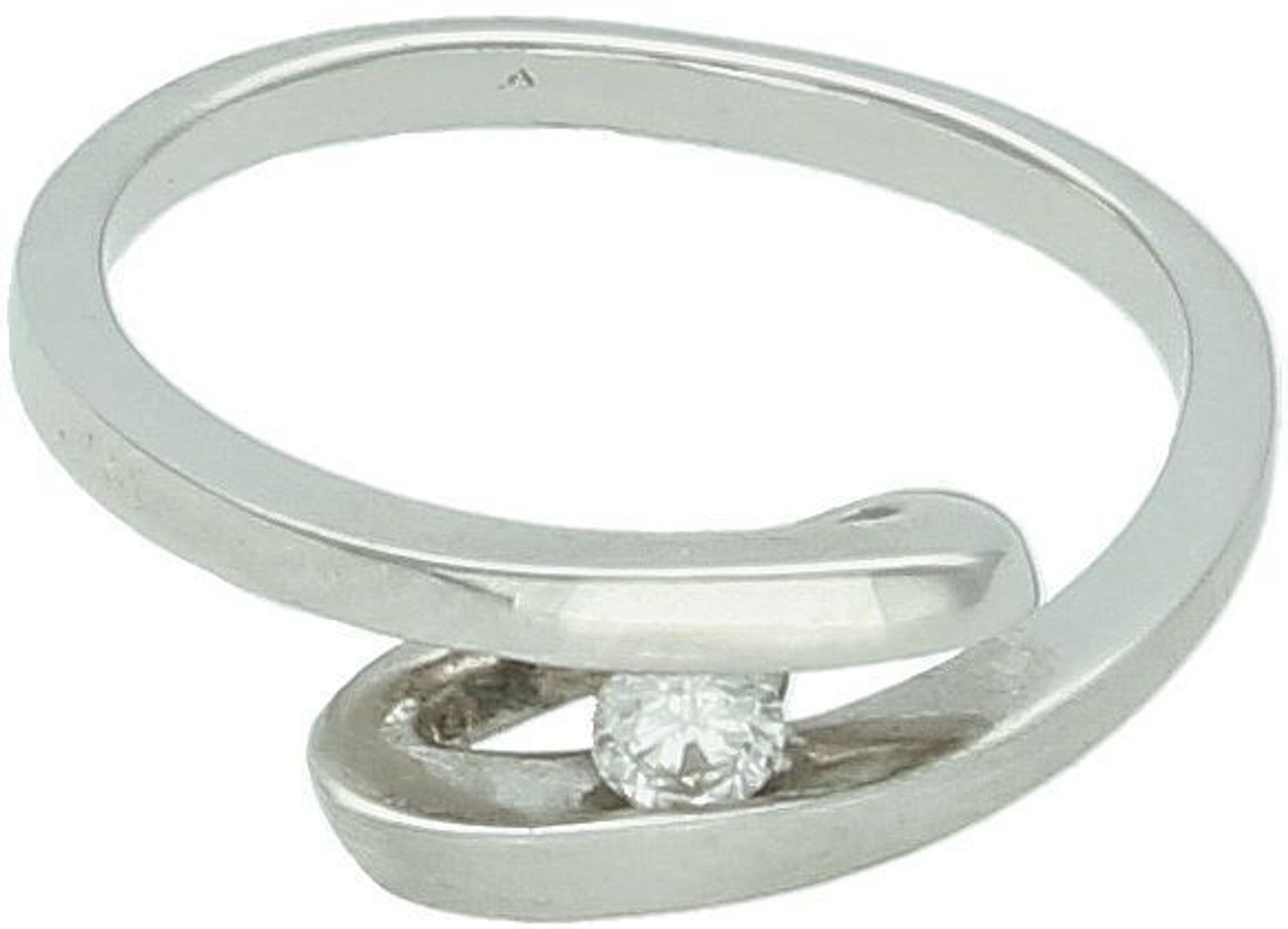 Pierścionek zaręczynowy z białego złota 585 z diamentem 0,03 ct, wykończenie półmat, rozmiar 10.jpg